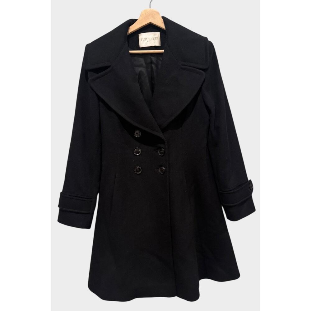 Fleurette Double Breasted Wool Princess Coat Size 10 - Picture 2 of 11